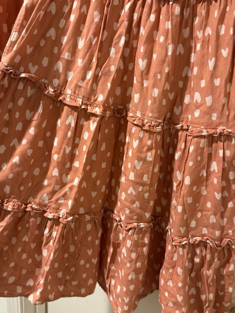 Cat & Jack Coral Heart Tiered Dress size 10/12